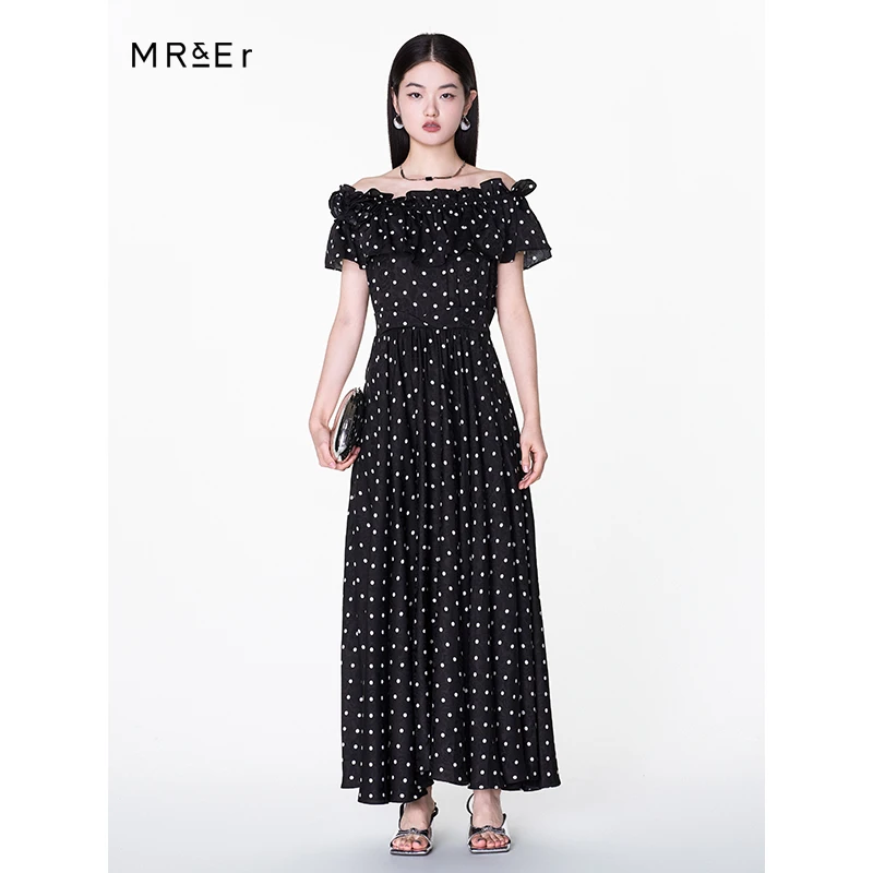 【小余专属】【福利清仓】法式连衣裙一字肩收腰时尚裙子R4B95063