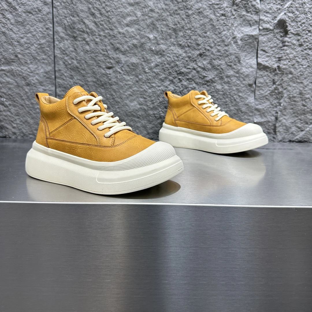 冬款马丁靴男加绒保暖棉鞋高帮厚底轻便时尚休闲鞋潮男加厚面包鞋