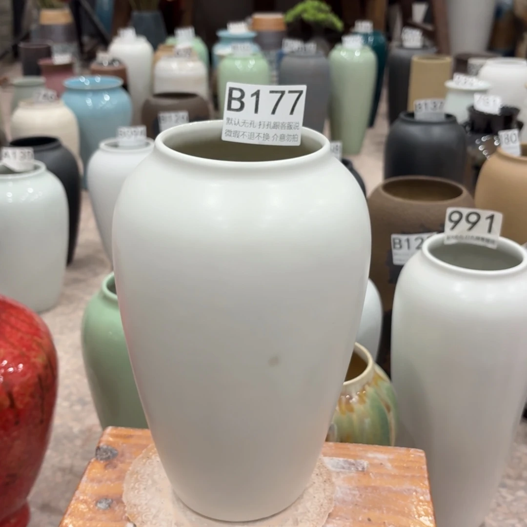 摆件瑕疵177景德镇陶瓷花瓶高27口9.5