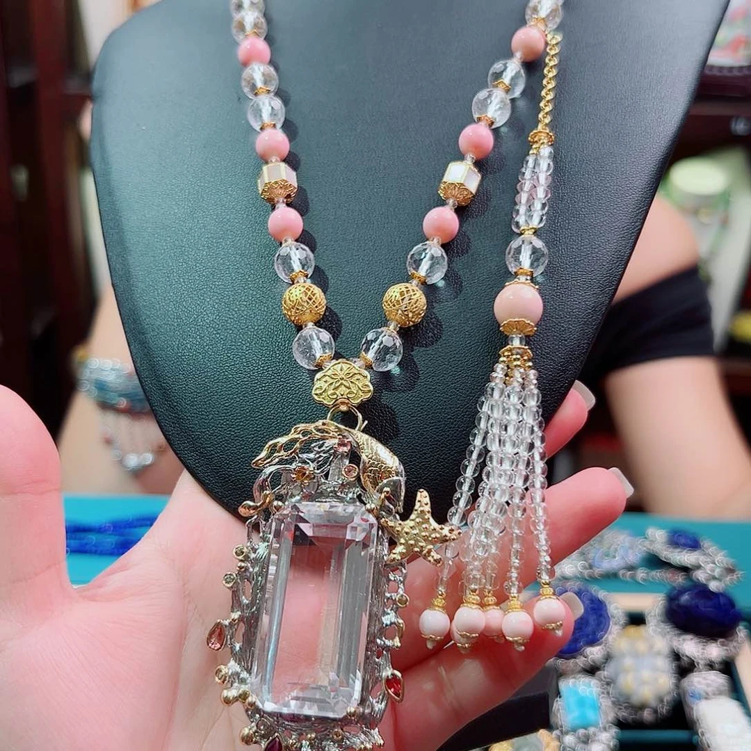 银S925镶嵌颈饰水晶国风