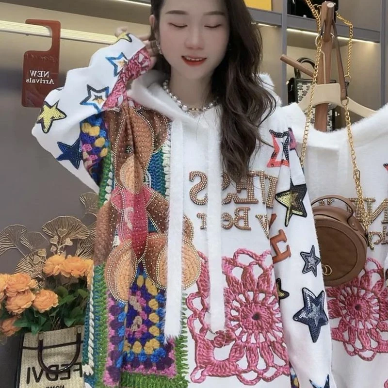 2025网红爆款欧货宽松外穿长袖毛衣显瘦连帽洋气百搭常规款毛衣女