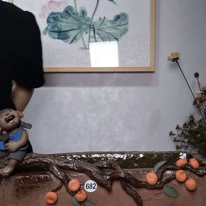 野***娃紫砂不规则童趣系列花器收纳