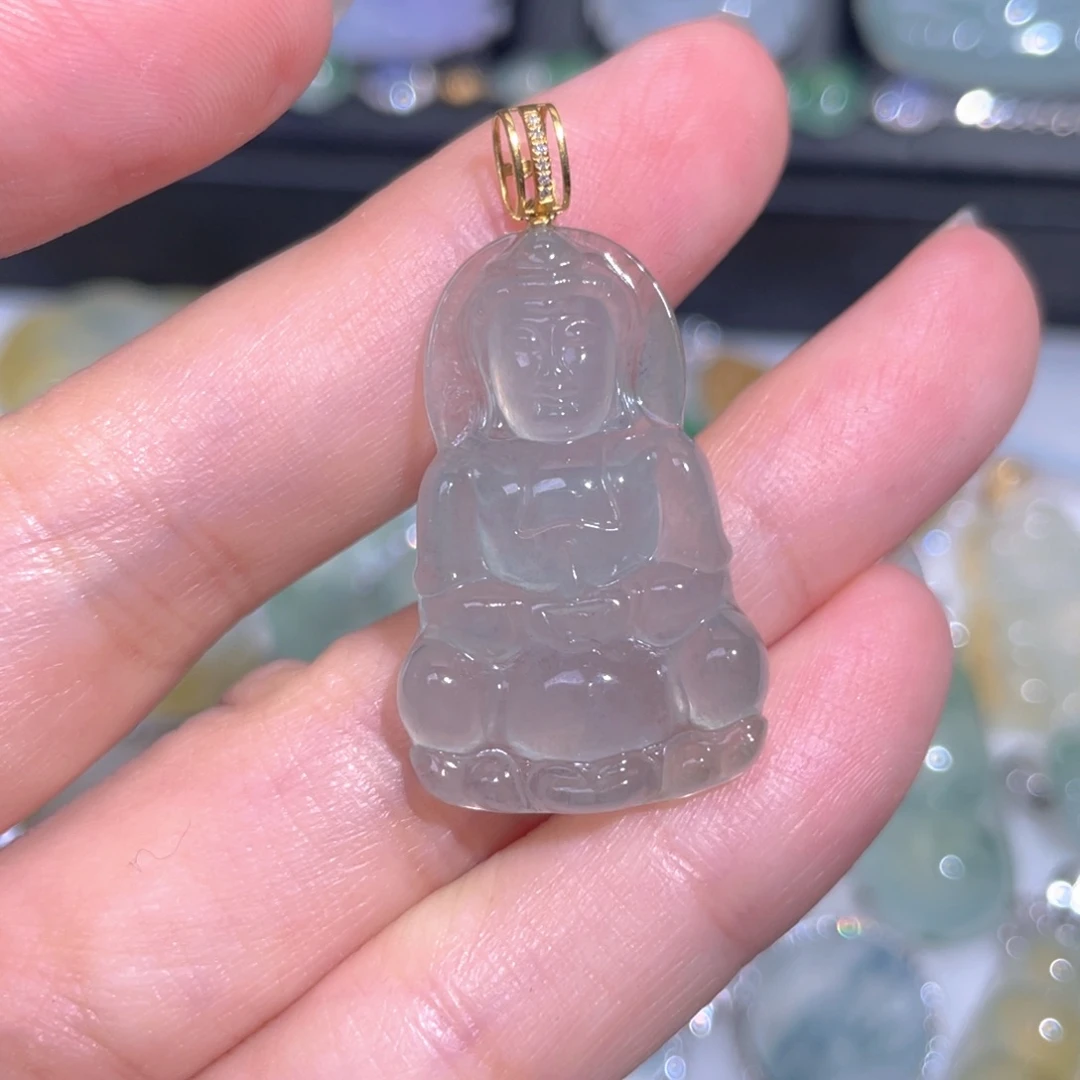 颈饰18K金镶嵌翡翠翡翠