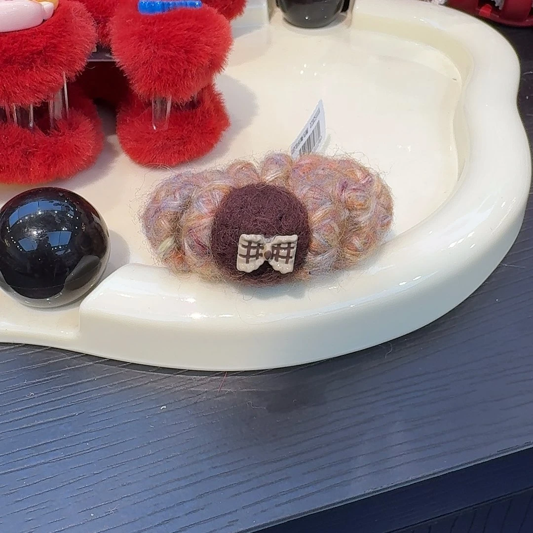 非金属布艺彩电话线咖球蝴蝶结¥14