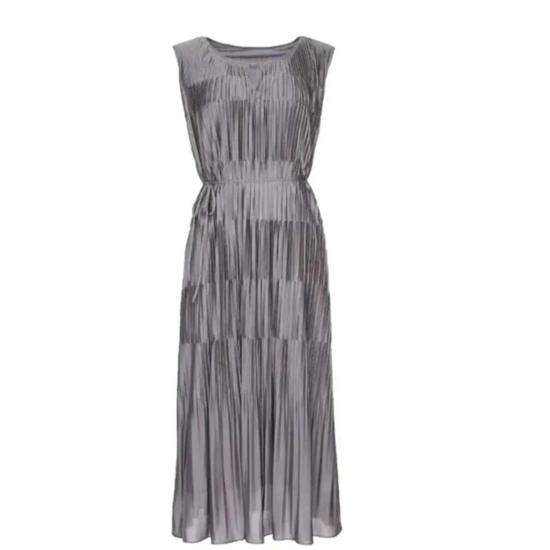 GEJIN歌锦20251夏季新款设计师收腰法式立体压褶连衣裙9232451096