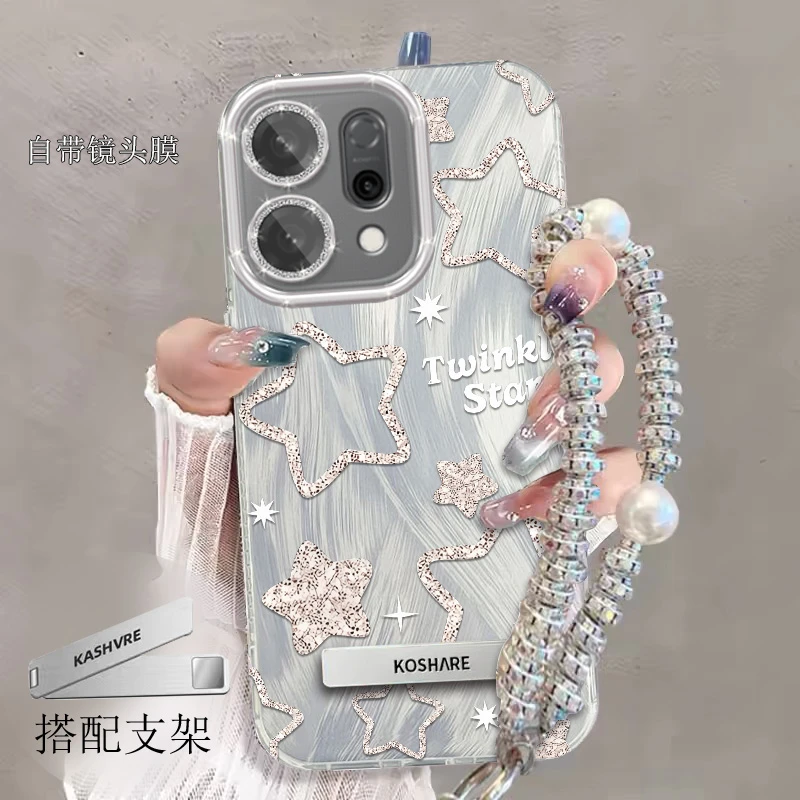 带镜头膜OPPOReno14手机壳星星reno14pro全包防摔软壳羽纱新款保