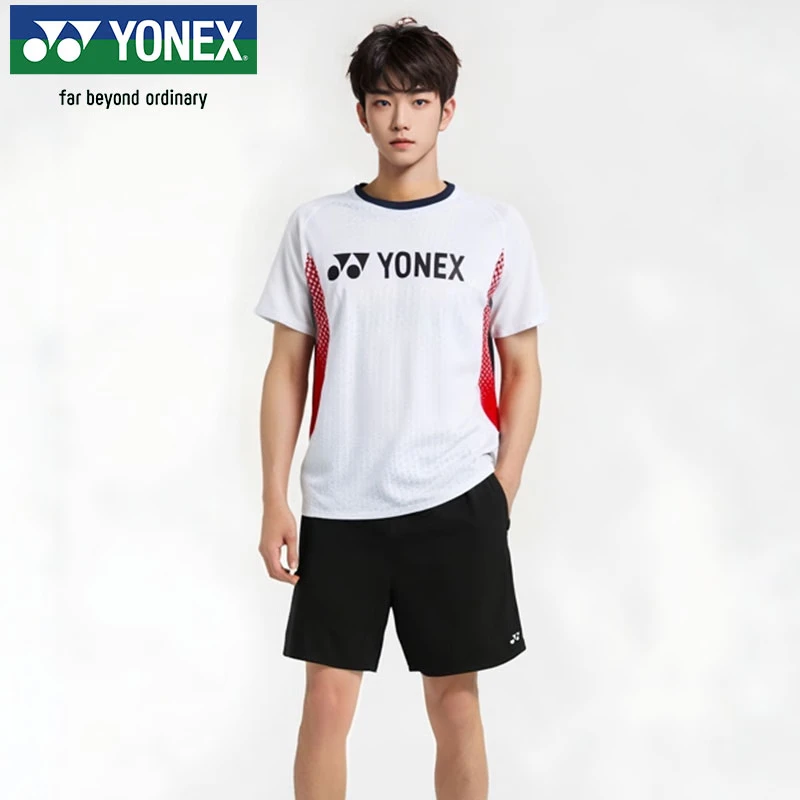 尤尼克斯YY羽毛球服男款短袖新款夏季运动速干专用T桖羽毛球服