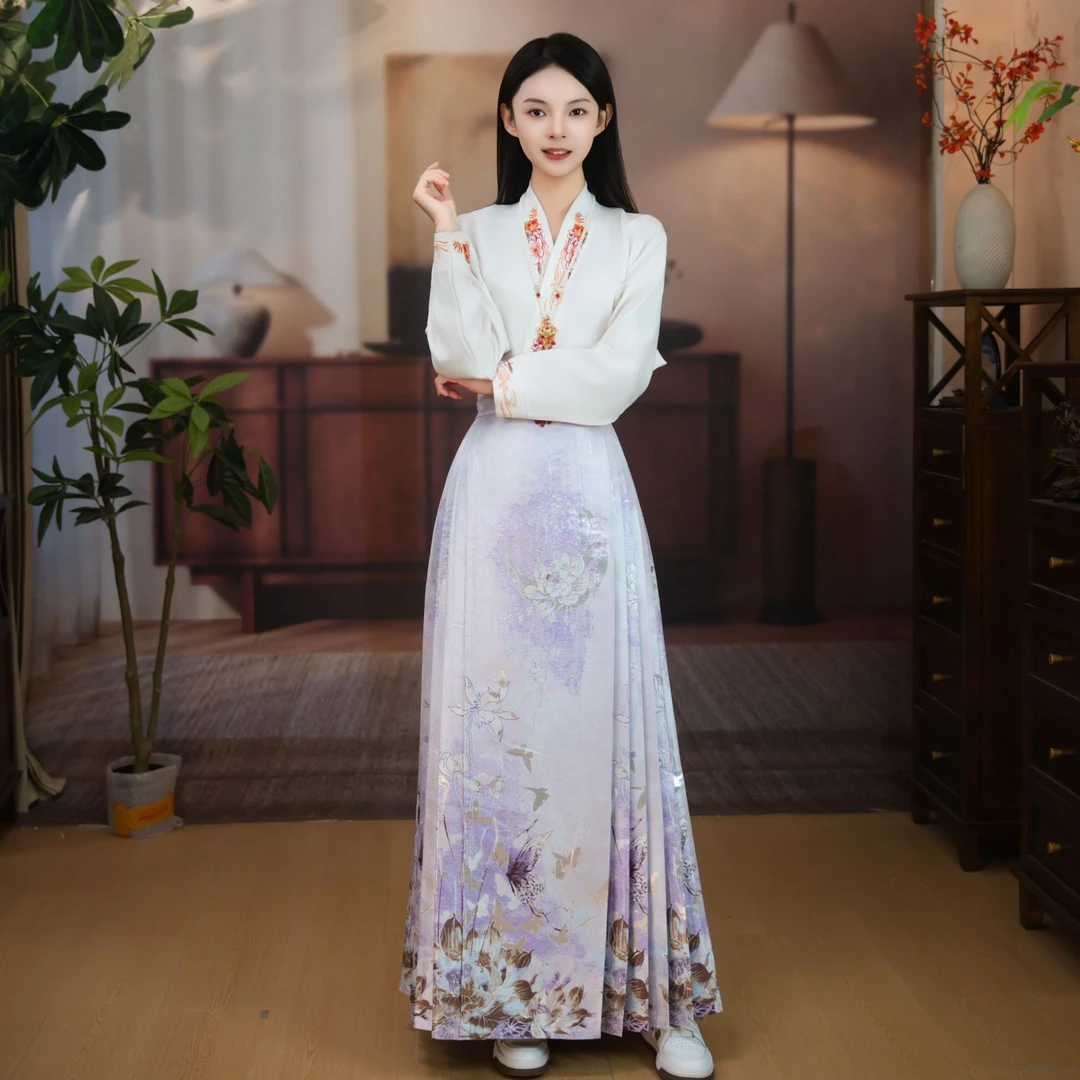 高端秋冬新款马面裙女新中式国风小个子改良日常古风汉元素