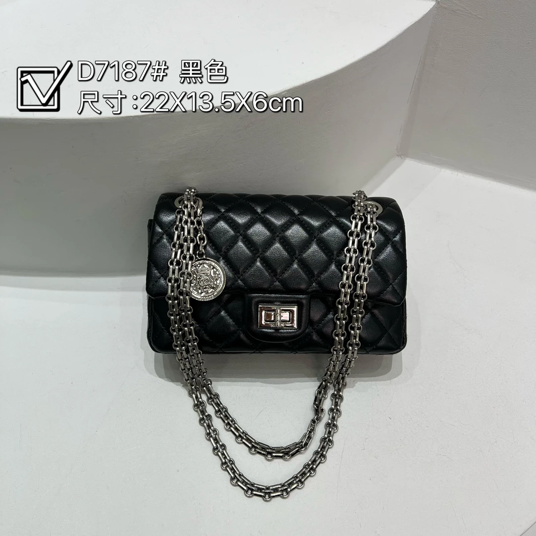 【母亲节礼物】ZT-D7187-黑色-22*6*13轻奢时尚女士新款手提斜挎包