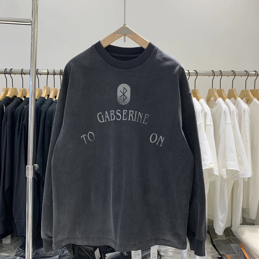 限定高克重男卫衣美式复古洗旧宽松型显白百搭水洗T恤新贵老钱风