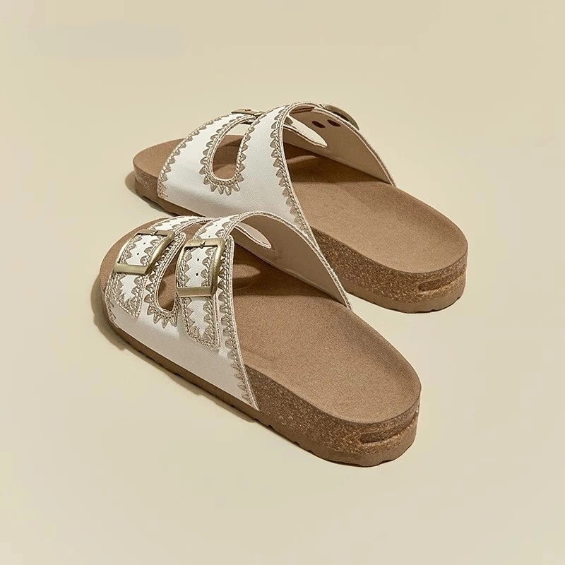 卓诗尼芙妮爆款厚底勃肯拖鞋2025夏季新款一字拖百搭软底沙滩凉鞋