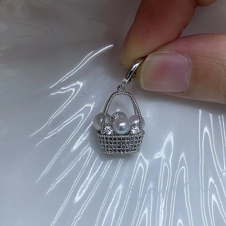 淡水珍珠银S925镶嵌颈饰