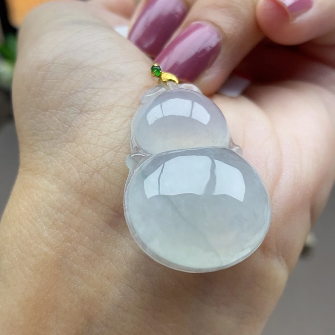 翡翠18K金镶嵌颈饰吊坠33