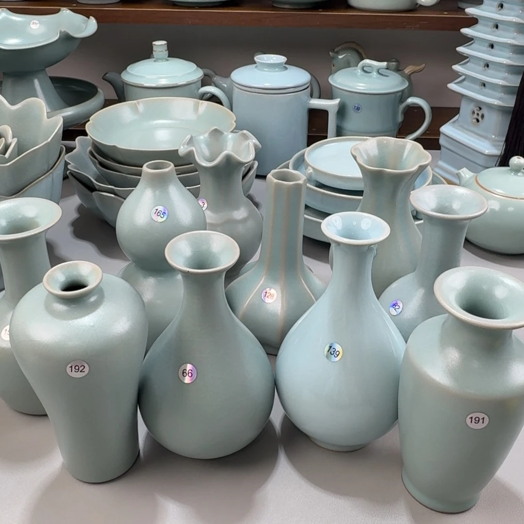 瓷摆件特价汝窑仿古釉小号花瓶一个记得备注