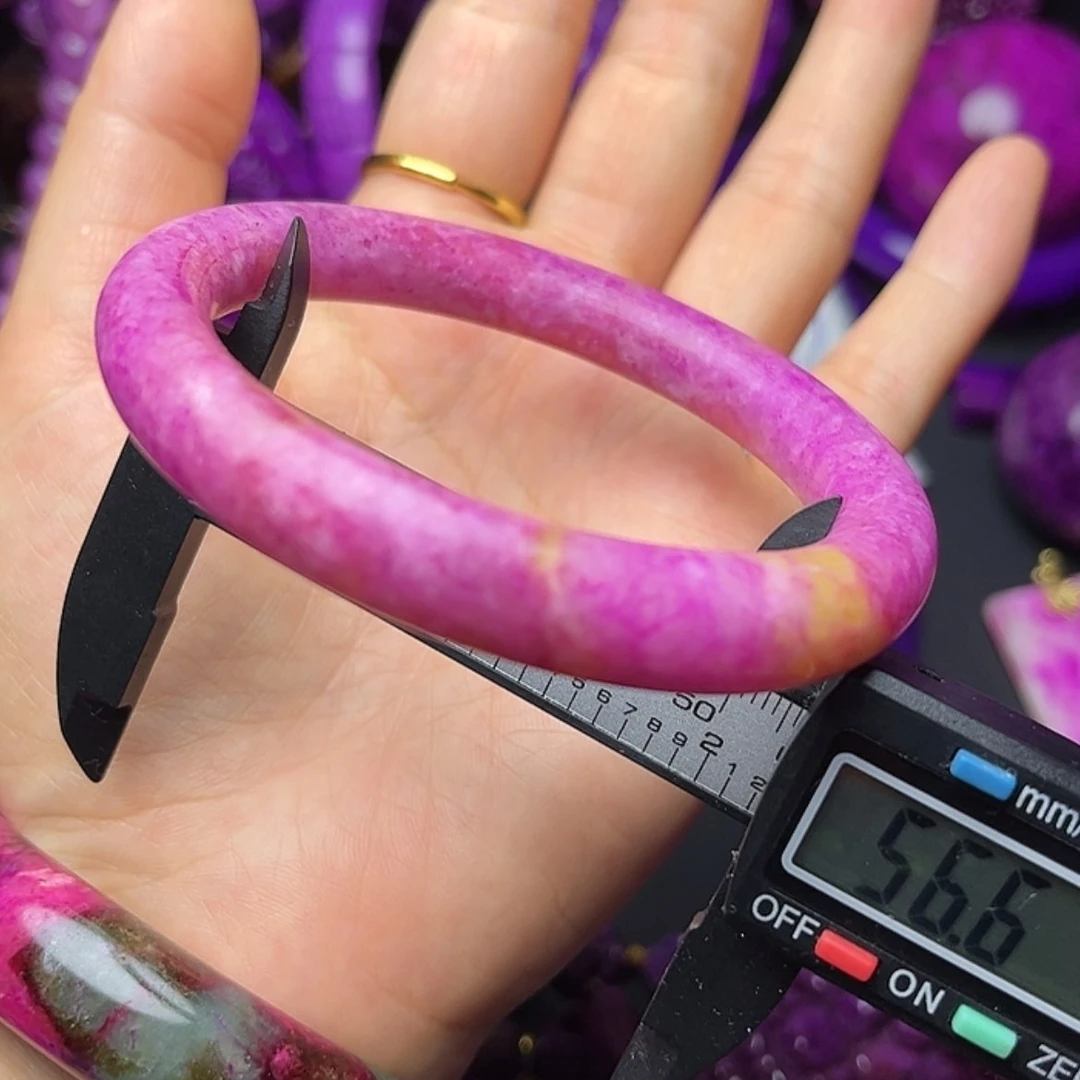 【闪购商品】羽毛非金属南非老料紫舒86樱花玉华圈口56.6