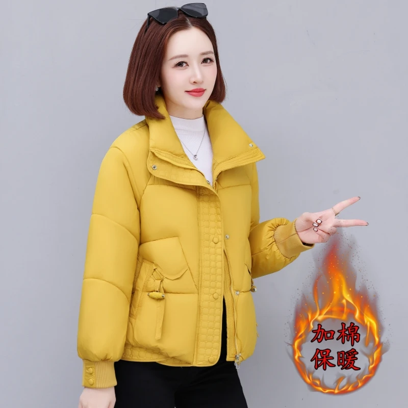 时尚妈妈装冬季减龄短款棉衣棉服新款中年洋气百搭加厚棉袄外套女