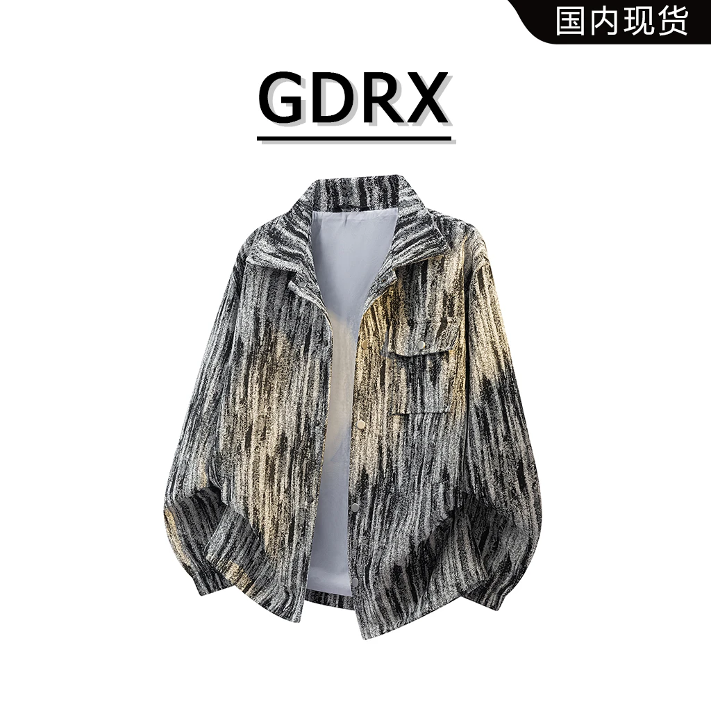GDRX港风个性痞帅男装夹克2025秋冬季休闲宽松防风保暖上衣外套