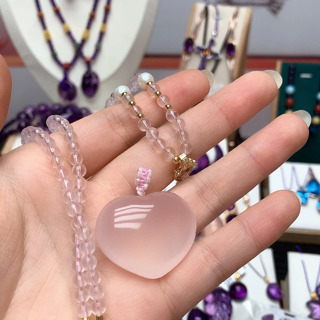 追***康芙蓉石珠宝半成品未镶嵌孤品吊坠