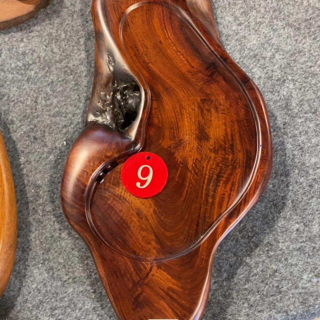 杰*缅甸红花梨自然随形茶盘