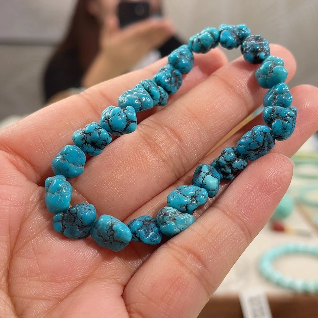 绿松石未镶嵌玉化蓝随行卡7+