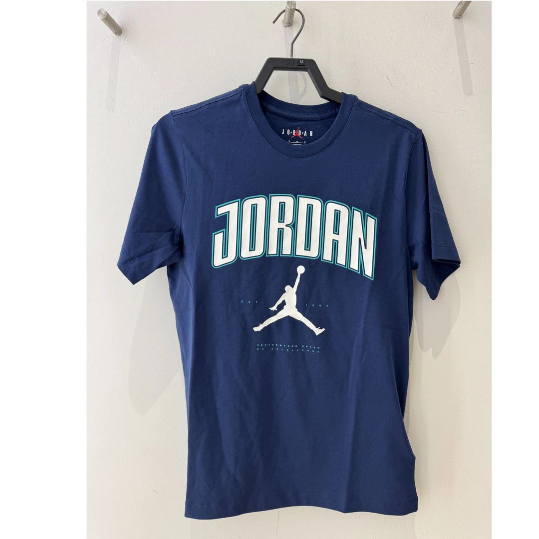 【耐克/商场同款新品】NIKE男子AJ印花蓝色针织短袖T恤HQ0010-410