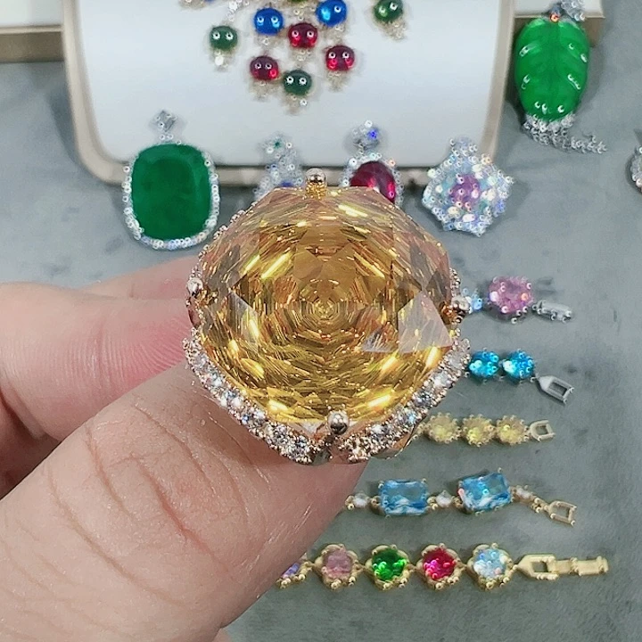 钨金无红宝蓝宝满钻镶嵌大宝贝