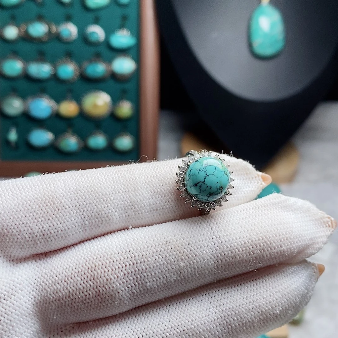 绿松石银S925镶嵌珠宝奇石