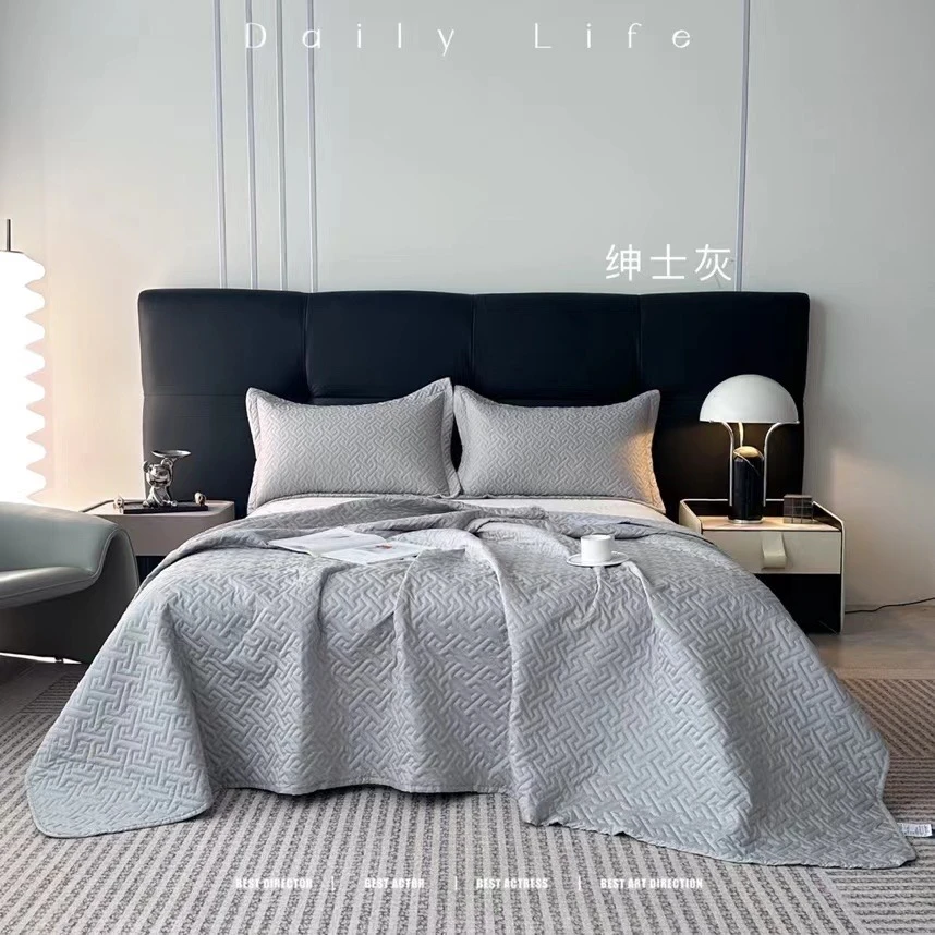 西柚子240×250 2025夏季新款天丝棉夹棉加厚床盖三件套床上用品