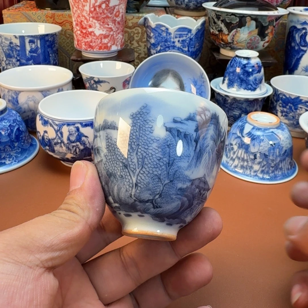 幸***哥陶杯子景德镇全手工手绘陶瓷
