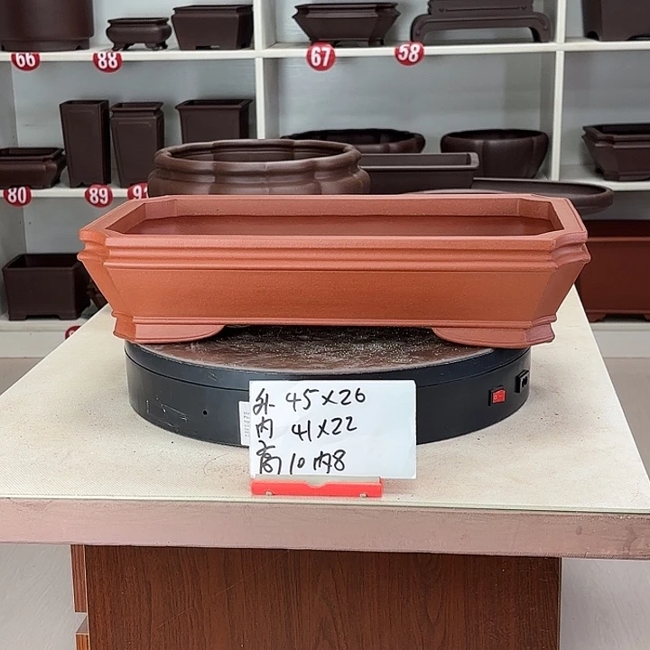 紫砂花盆中切角小