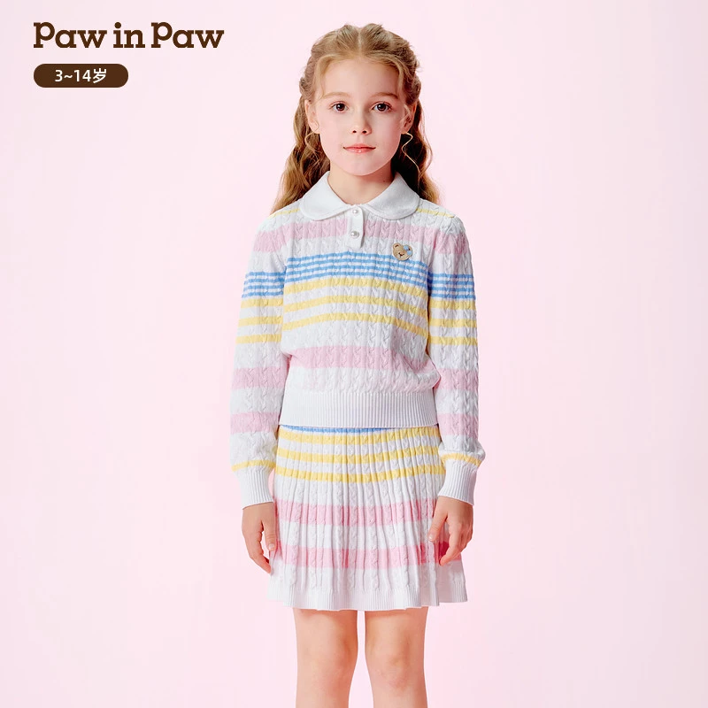 【抗静电】PawinPaw童装26年春夏季新款女童毛织套装裙PCSKG6321E