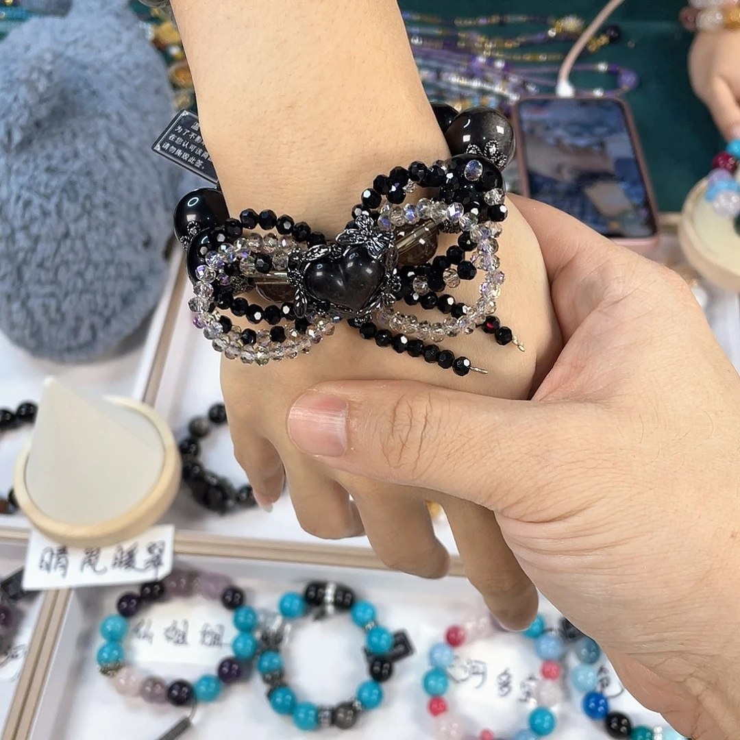 水晶手链银S925镀金镶嵌