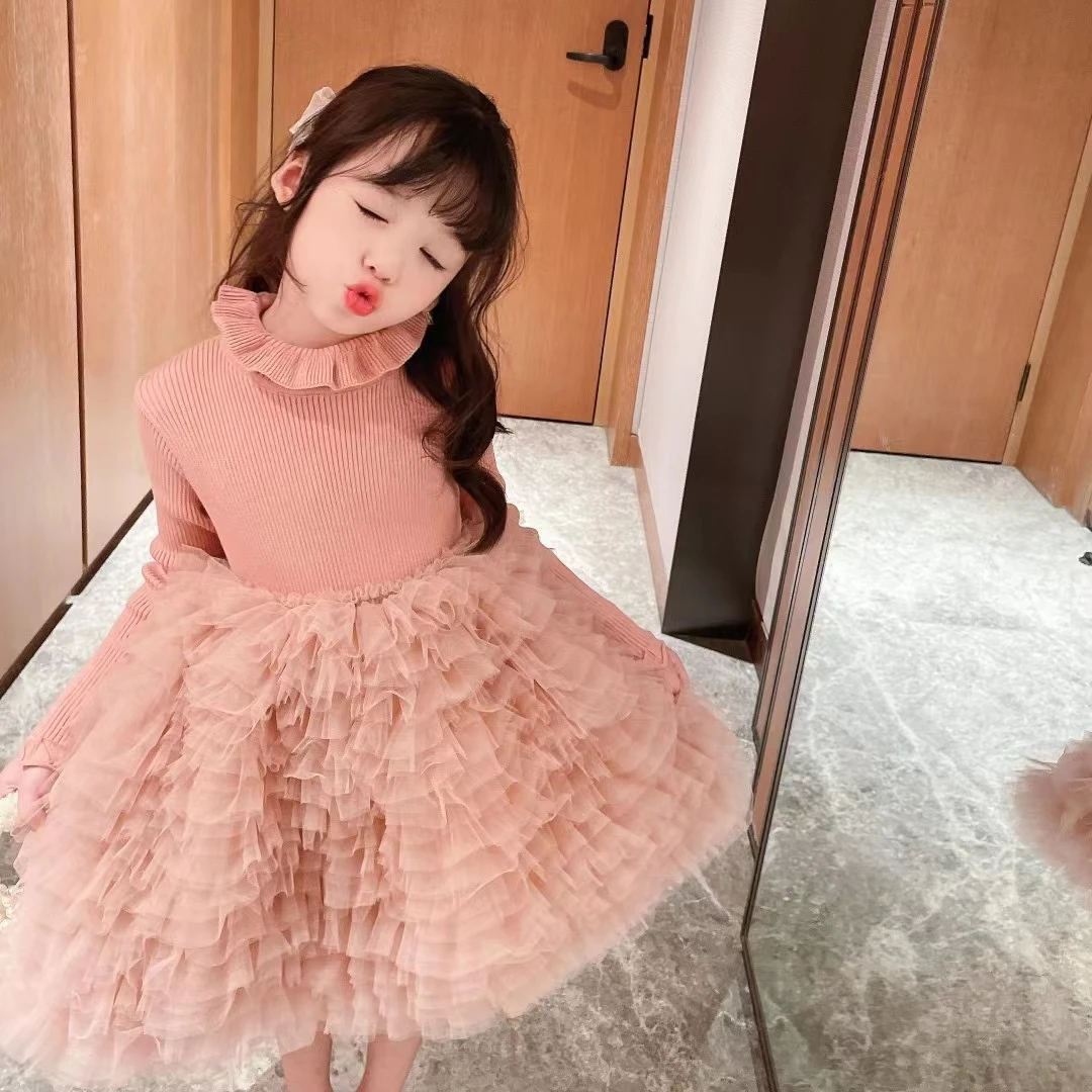 童一密度【芭比日记】女童秋冬新款洋气蛋糕裙连衣裙GQ-11417