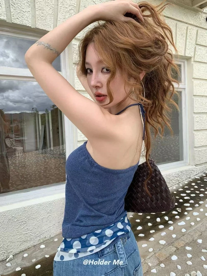 韩版洋气辣妹设计感抽绳调节显瘦抹胸背心挂脖上衣