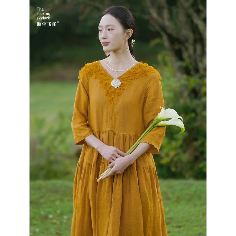 游尘衣物/白茶连衣裙