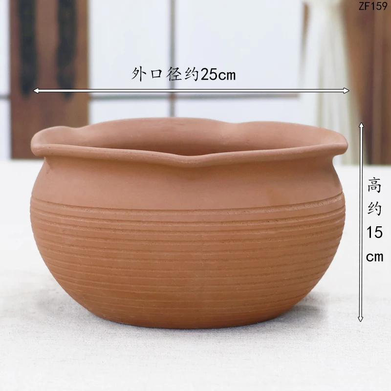 宜兴粗陶红陶大号多肉花盆老桩法师植物绿植土陶素烧透气吸水陶罐