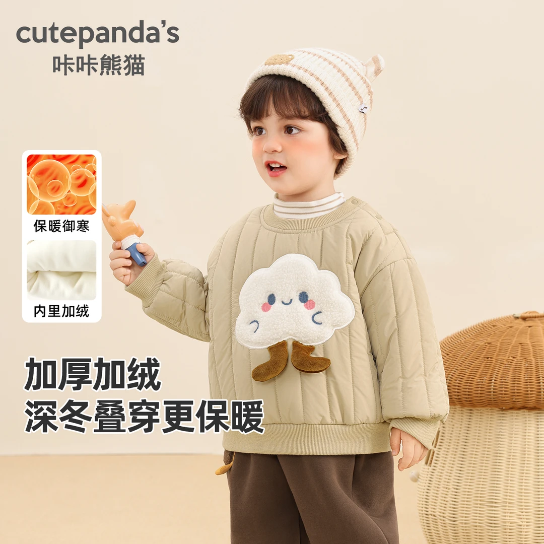 女童卡通卫衣加绒婴儿衣服冬装秋冬女童宝宝儿童保暖上衣Y10363