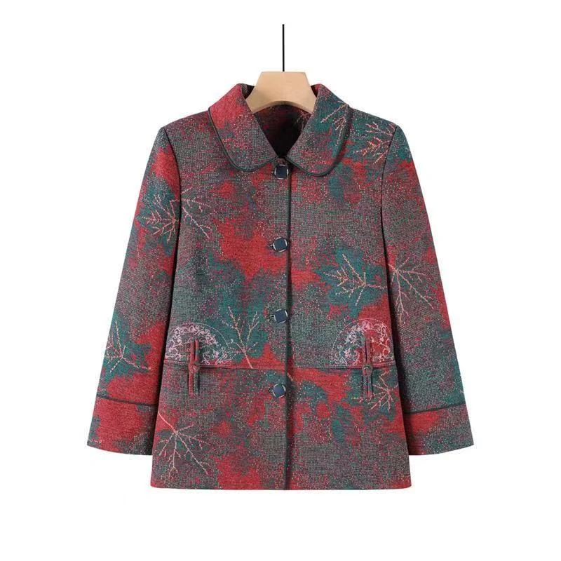 7832-中老年人奶奶装新款老年女装妈妈秋冬上衣老太太衣服