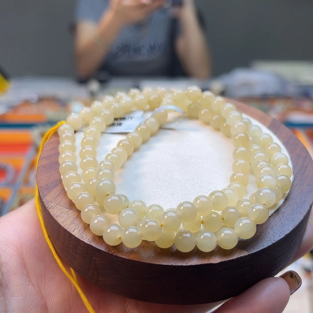 和田玉未镶嵌手串A21卡6