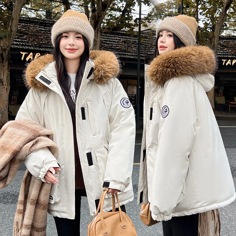 832#冬季新品女加厚保暖休闲羽绒棉服耐磨时尚百搭防寒舒适原宿风