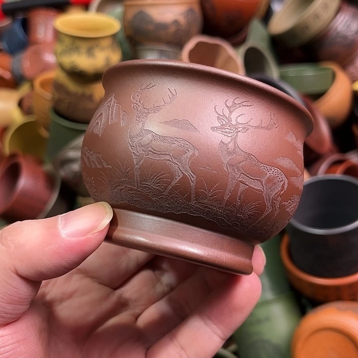 紫砂茶杯全手工紫砂主人杯