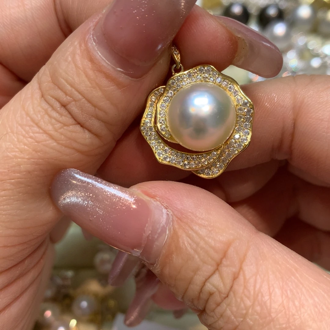 海水珍珠颈饰银S925镶嵌