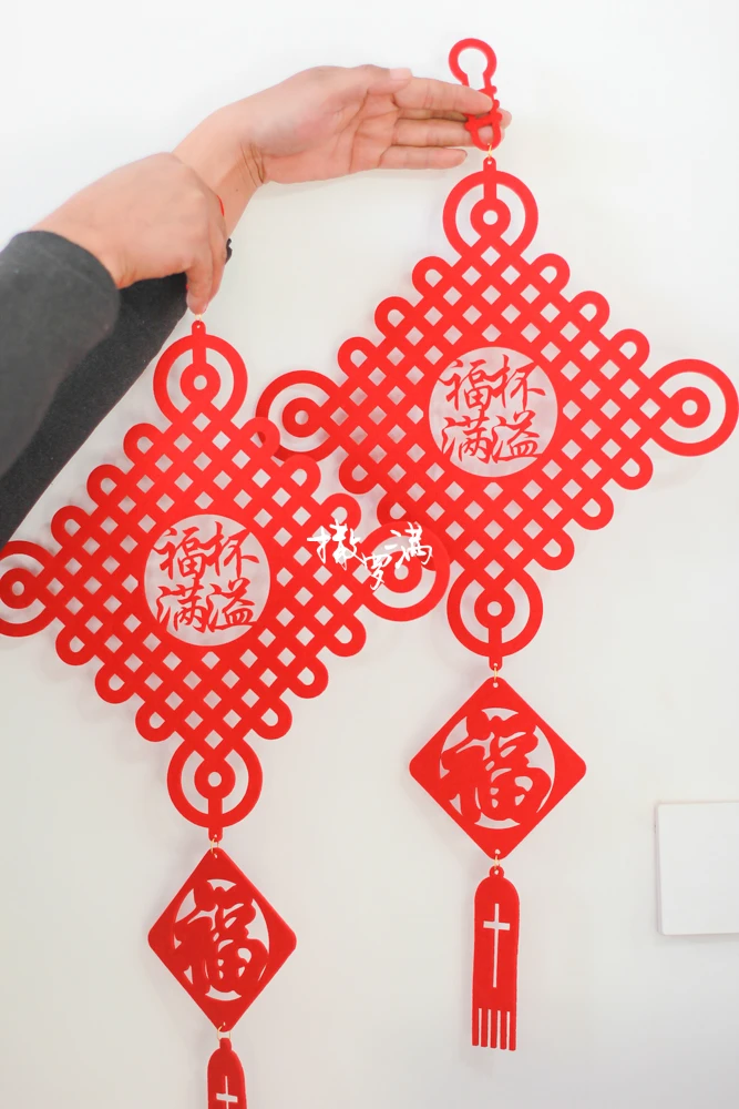 32*66cm双面毛毡年货挂件（发一对）