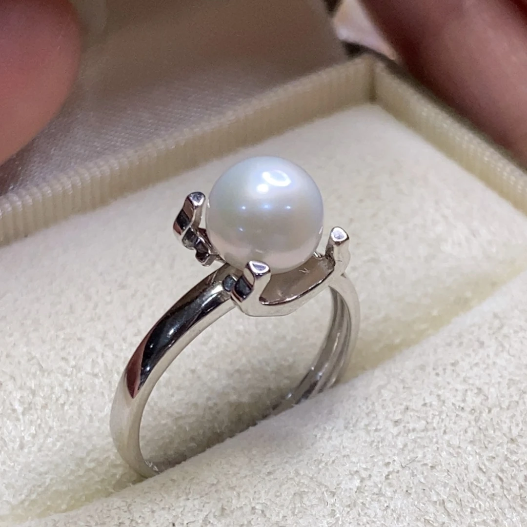 淡水珍珠戒指银S925镶嵌