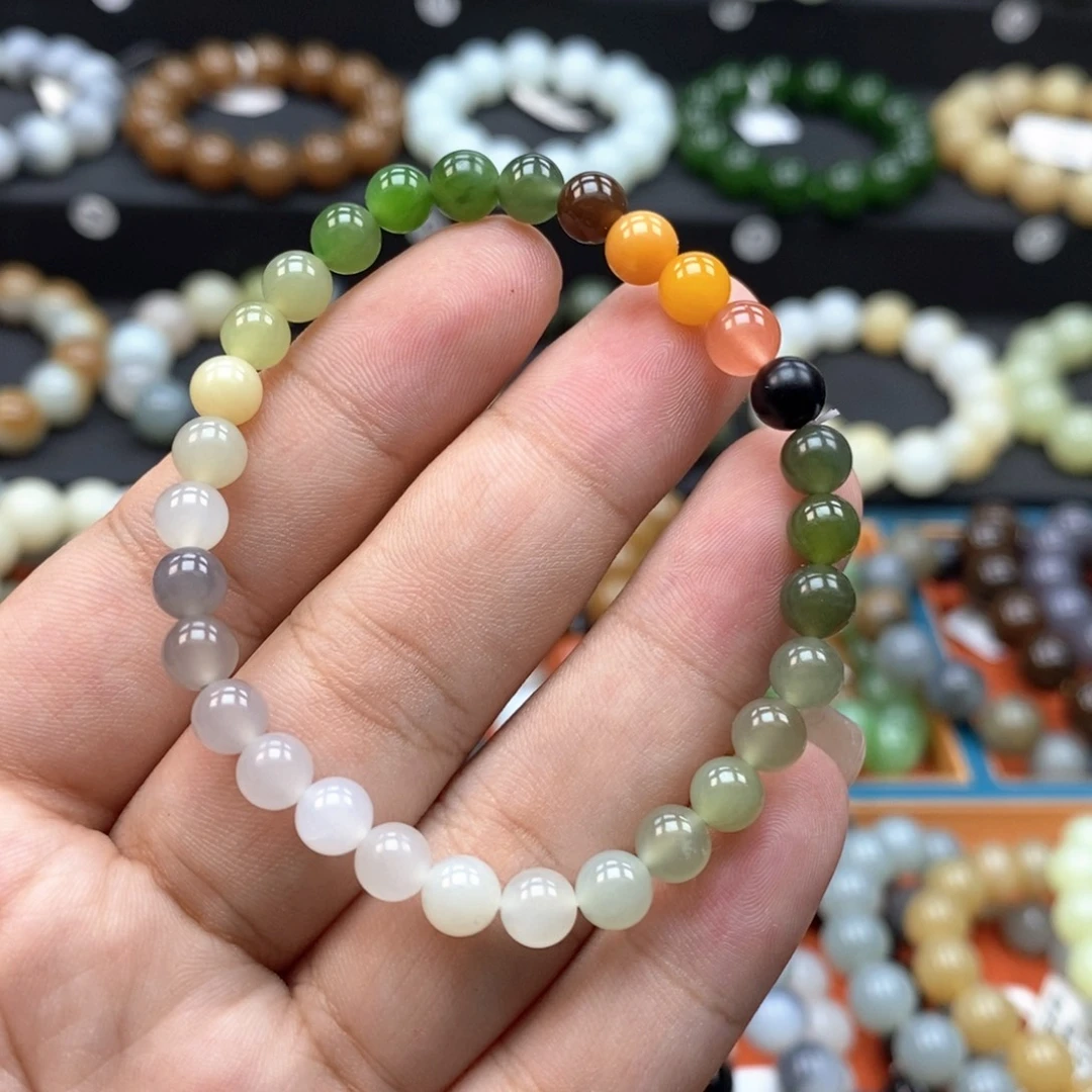 和田玉未镶嵌手串Q卡6