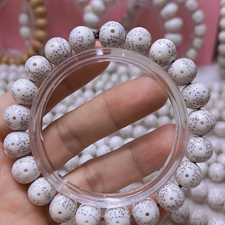 星月菩提手串精品高密星月菩提脱脂顺白单圈12圆意禅星月