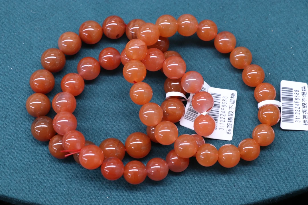 3原矿无优化天然南红保山西山杨柳单圈11mm左右手串多样性发一条