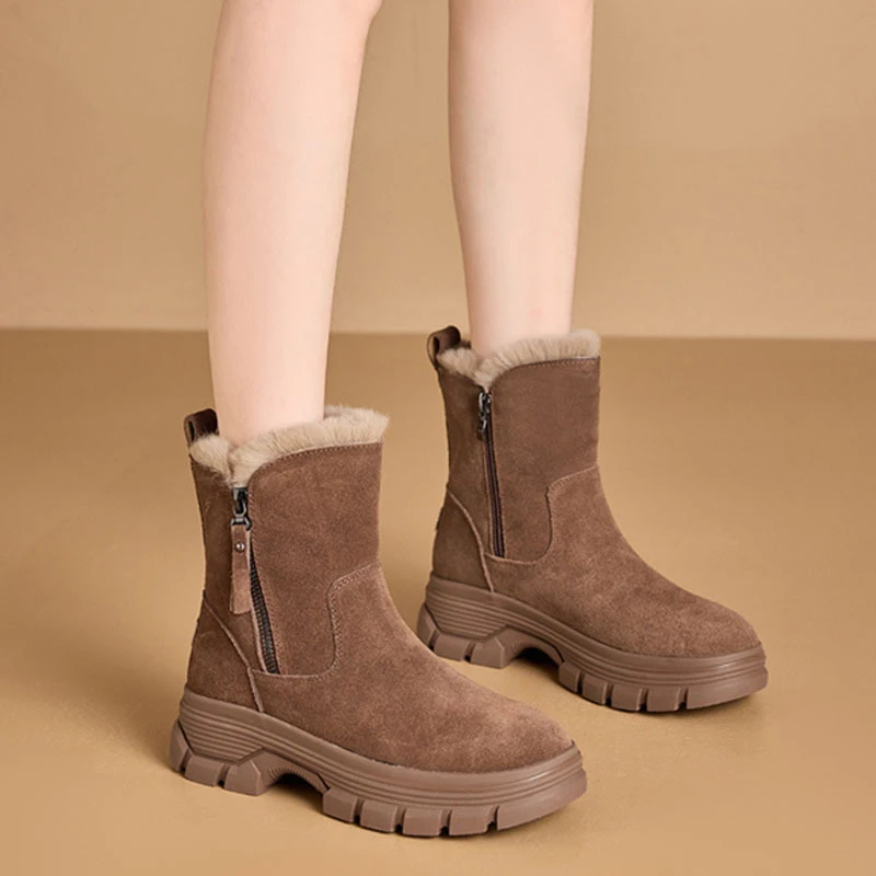 雪地靴女2025新款冬季厚棉保暖短靴休闲加绒户外棉靴