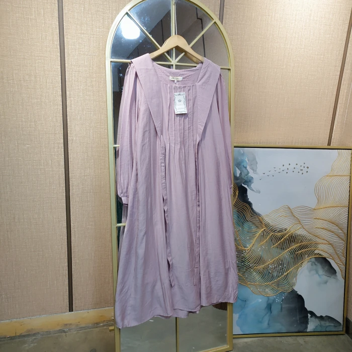 CJ64孕妇紫色连衣裙M90-130L140