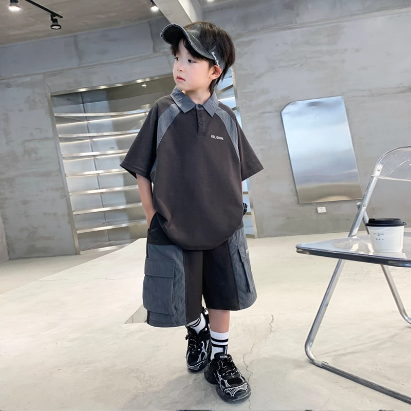 男童套装夏季薄款宽松2025中大童休闲韩版宽松儿童夏装洋气时尚潮